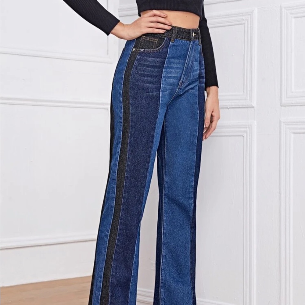 Multi-colored Straight Leg Jeans